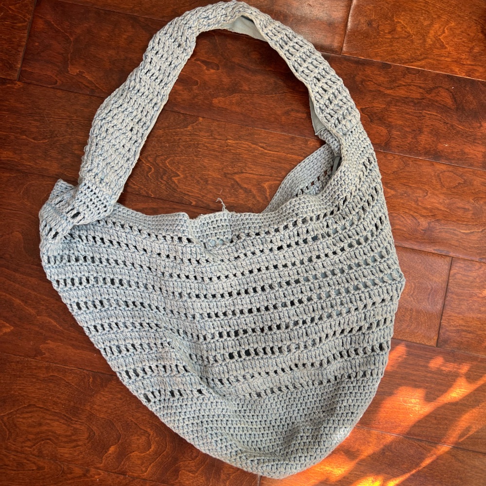Free People Light Blue Crochet Bag
